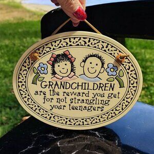 Spooner Creek Designs GRANDCHILDREN ARE THE REWARD Ceramic Wall Hanging Plaque